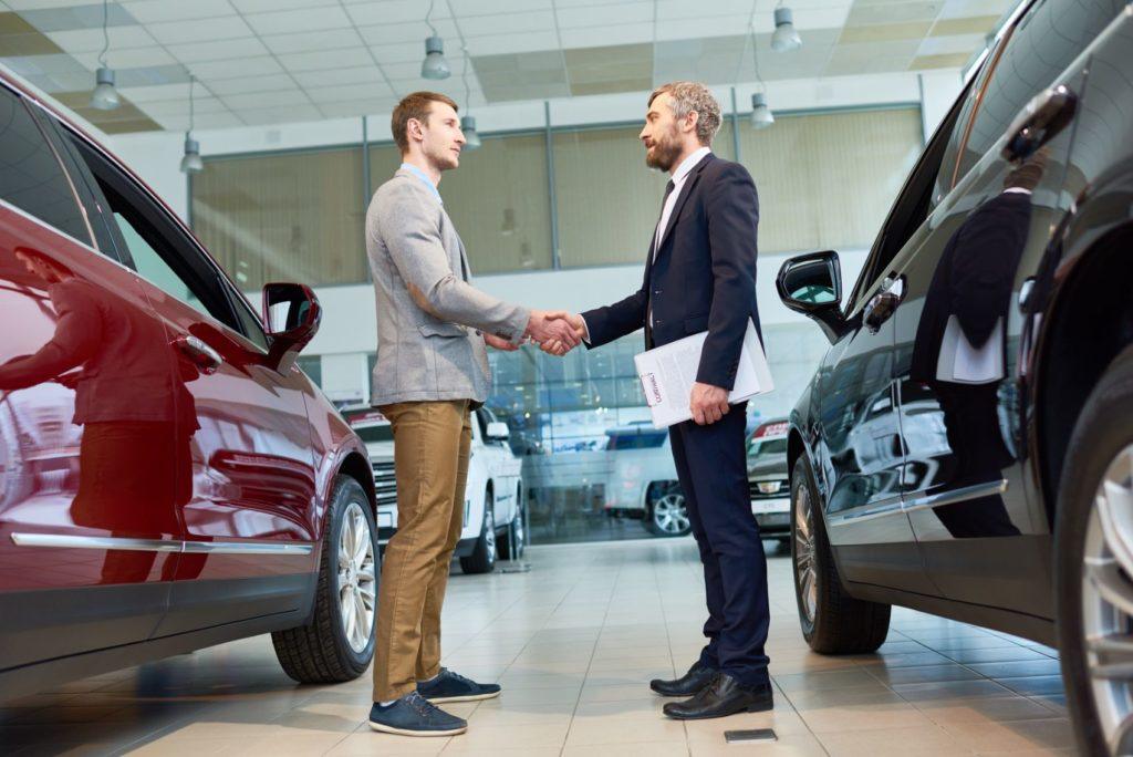 Car dealership showfloor.